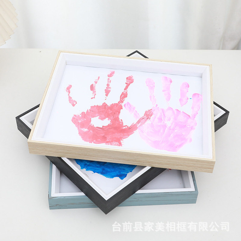 Handprint photo frame DIY handprint couple commemorative photo frame oil painting frame Baby Full Moon hundred days commemorative photo frame