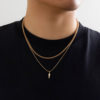 European and American Niche Rivet Necklace Jewelry Men's Trendy Hip-Hop Stylish Long Sweater Chain Cross-Border Men's Clavicle Chain Accessories