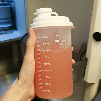 Large-Capacity Shaker Cup with Scale, Refrigerator Cold Water Cup, Household Food-Grade Summer Take-Out Portable Sealed Jar Lid