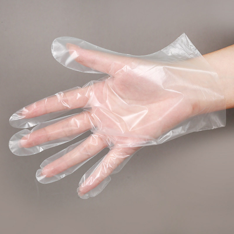 Disposable TPE gloves thickened plastic transparent matte elastic TPE disposable catering household cleaning gloves