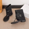 Black Toe-Post Sandals 326-1