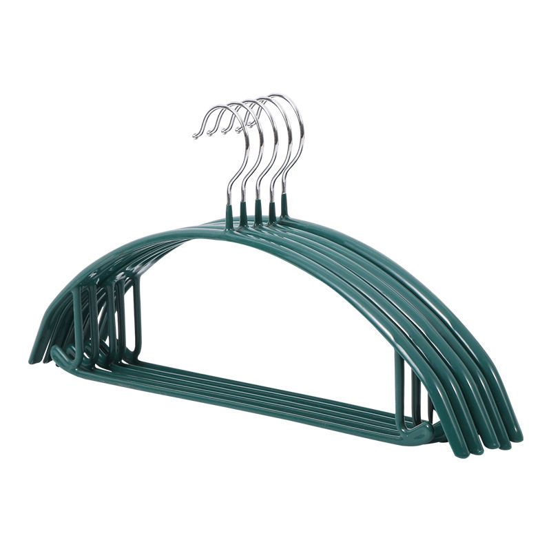 Plastic coated hanger household thickened clothes hanger wardrobe storage non-bulging semicircle clothes support seamless non-slip clothes drying rack