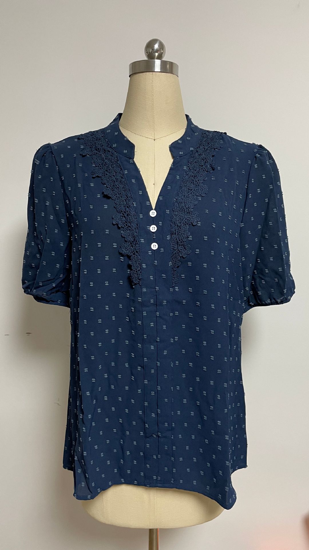 Womens Short Sleeve Button Up Shirt V Neck Trendy Design Summer Style Available for Wholesale