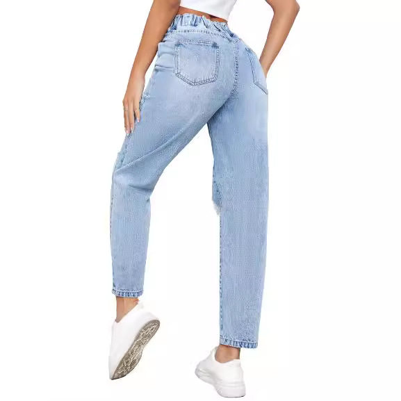 Womens Distressed Straight Leg Jeans Slim Fit Trendy Style Casual Wear Wholesale Available bulk order