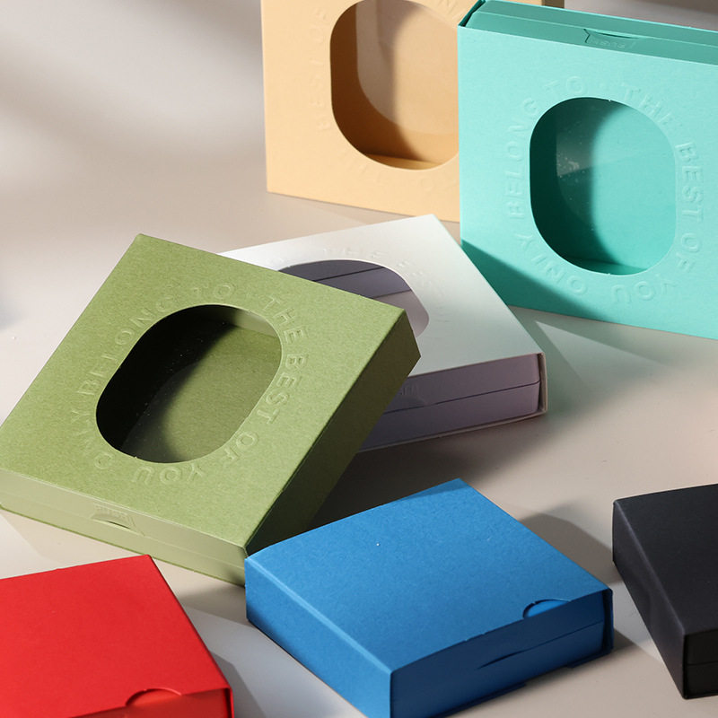 Hollow Cardboard Envelope Suspension Box Ready-Made Wholesale Jewelry Box Packaging Box Pendant Pe Film Jewelry Storage Box