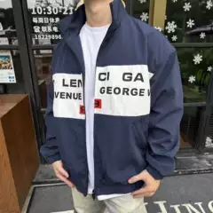 Original Label Designer In-Stock Paris B Brand Three-Color Double-Ring Print Stand Collar Jacket Coat for Men and Women