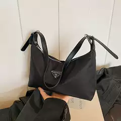 Cross-border bag women's bag 2024 new simple fashion large capacity nylon shoulder bag dumpling bag messenger bag