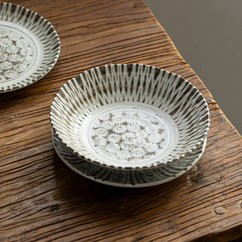 Japanese Imported Mino Ware Retro Underglaze Tableware Japanese Breakfast Bowl Deep Dish Curry Rice Plate Pasta Plate Z^