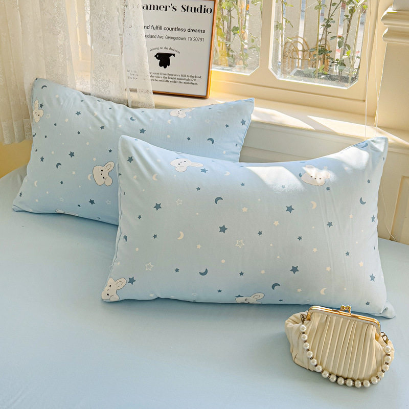 Small floral wash cotton home pillowcase without print wind cartoon solid color pillowcase wholesale cross-border foreign trade a generation of hair