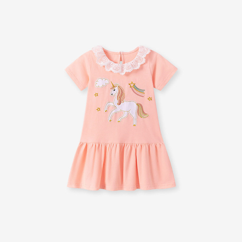 New Summer Girls' Dress, Cute Ruffled Collar Kids' Skirt, [Style] Kids' Dress