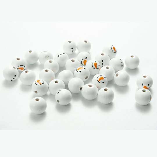 Dj Source 20mm Snowman Wooden Beads Christmas Theme Colorfulful Wooden Beads Wooden Beads String DIY Accessories 2021.8 New Products