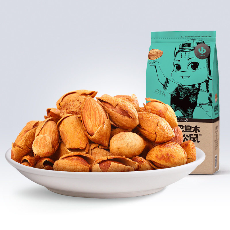 [Three Squirrels Hand-Peeled Almonds 160g] Daily Nut Roasted Seeds Snacks Snacks Specialty Dried Flat Apricots