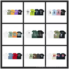 2024 Spring/Summer New European and American Trend Brand Classic World Tour Printed Letter Unisex Short Sleeve One Piece Dropshipping