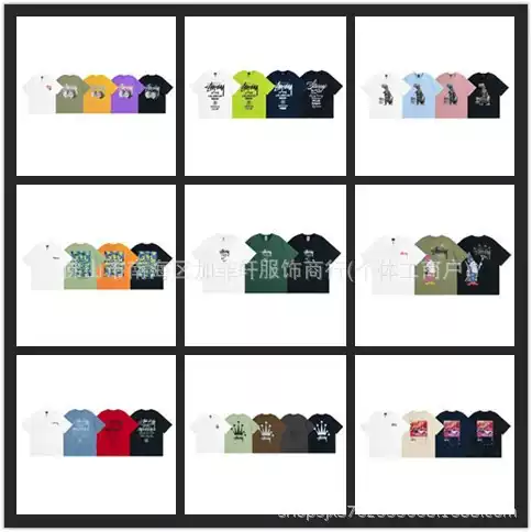 2024 Spring/Summer New European and American Trend Brand Classic World Tour Printed Letter Unisex Short Sleeve One Piece Dropshipping