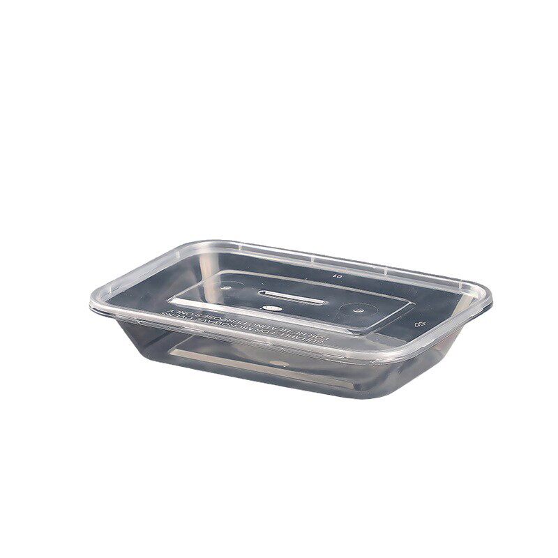 Disposable Lunch Box Thickeneded Packaging Box Rectangular Round Bowl Plastic Lunch Box Takeaway Fast Food Preservation with Lid