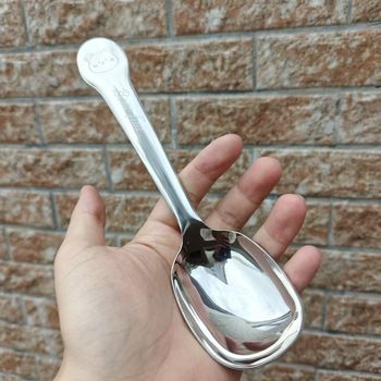 Stainless Steel Tea Spoon with High Aesthetic Value, Short Handle, Household Spoon, Thickened Tea Scoop, Teaspoon, Dining Spoon, Tea Leaf Spoon, Miscellaneous Grain Spoon