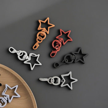 Color five-pointed star hanging lobster clasp rotating candy color metal accessories diy jewelry accessories key chain bag pendant