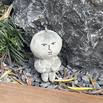 Grey Pink Rabbit Surrounding Shanghai Flash Dopamine Cartoon Plush Dress Fool Pendant Grey Stone Man