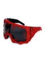 Black frame gray film red glue red eyes