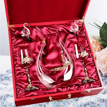 Creative Enamel Red Wine Glass Decanter Household suit Crystal Cup Goblet Wine Glass Wedding Gift