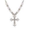 European and American Cross-Border Hot-Selling Imitation Pearl Necklace Creative Sweet Cool Dark Cross Pendant Clavicle Chain Necklace