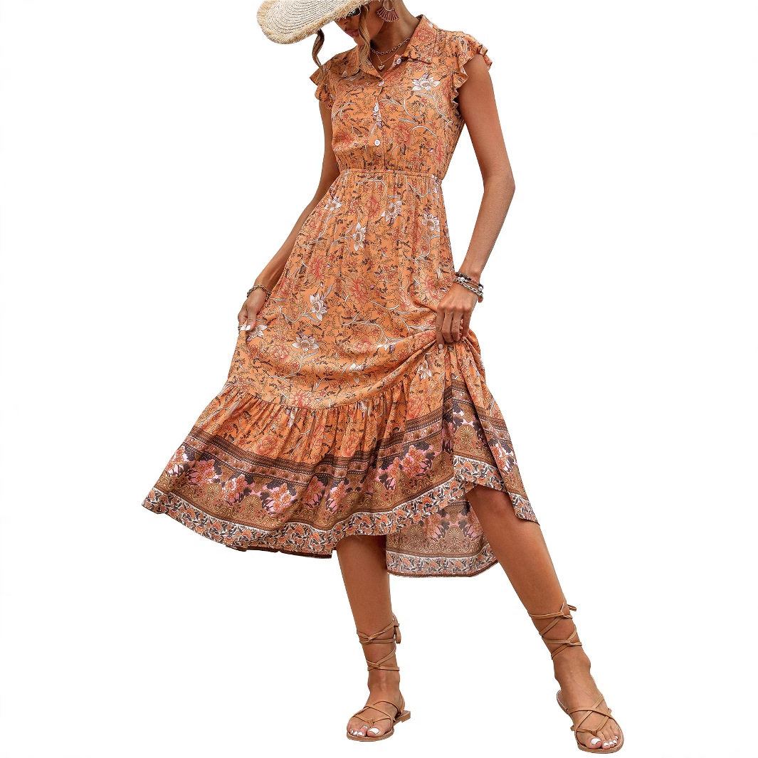 Casual Waist Defining Slim Fit Dress Elegant Style European and American Fashion Perfect for Daily Wear Wholesale