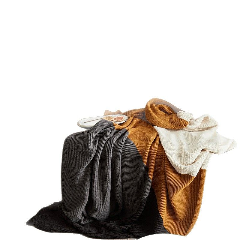 Manufacturer's New Knitted Creative Color Matching Blanket, New Photography Blanket, Modern Simple Wool Blanket, Sofa Towel Wholesale