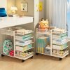 Subject Classification Storage Rack Desktop Bookshelf Desk Book Storage Wheeled Removable Book Stand Layered Rack Silk Flower