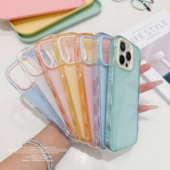 Two-In-One Acrylic Large Hole Suitable for 17Pm Phone Case Apple 16 Colorful Jelly Wave Mirror 14 Protective Cover