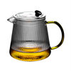 Vertical-Striped High Borosilicate Glass Teapot, Suitable for Electric Ceramic Stoves, Heat-Resistant Glass with Filter for Tea-Water Separation