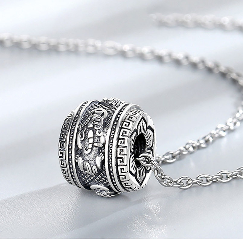 New Style Pixiu Necklace Men's Pendant Fashionable Personalized Retro Collar Chain Rotatable Beads Old Rope Pendant Accessories