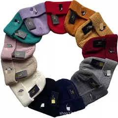 Hat Women's Autumn and Winter Woolen Hat European and American Casual Sports Trendy Brand Knitted Hat Thickeneded Warm Baotou Cold Hat Embroider