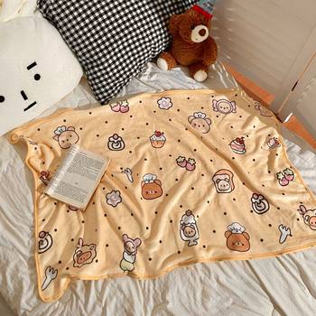 Cartoon Yellow Bear New Blanket Office Nap Lunch Break Artifact Coral Fleece Shawl Blanket Air-conditioning Blanket Blanket