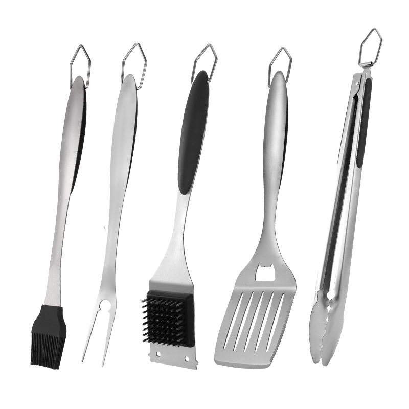 16-inch thickened 430 stainless steel outdoor household BBQ Oil Brush Fork shovel food clip barbecue tool suit