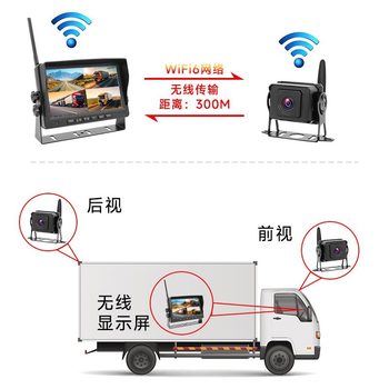 Vehicle-Mounted Wireless Truck and Rv Four-Way Monitoring Driving Recorder Without Wiring High-Definition Full-Color Night Vision Reversing Image