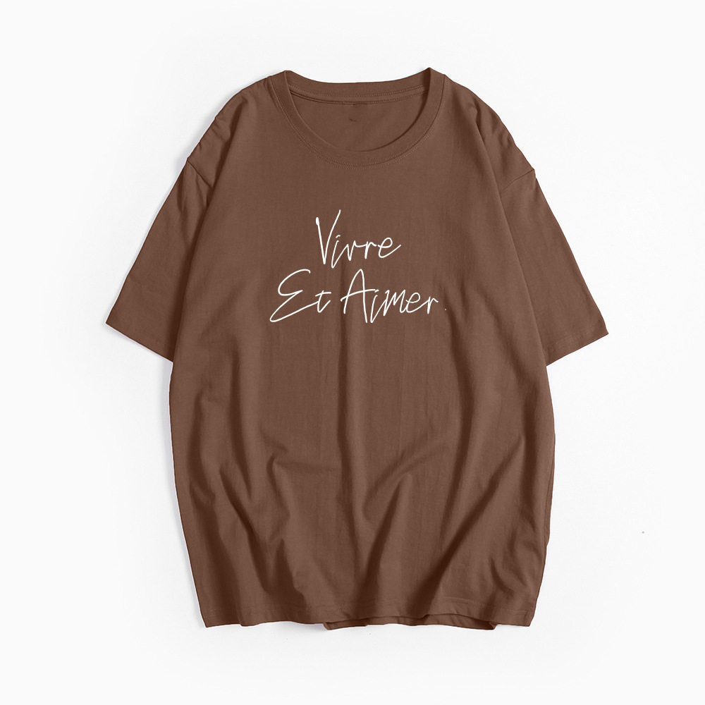 Womens Summer Loose Fit Cotton T Shirt Graphic Print Round Neck Short Sleeve Casual Wear Wholesale Available
