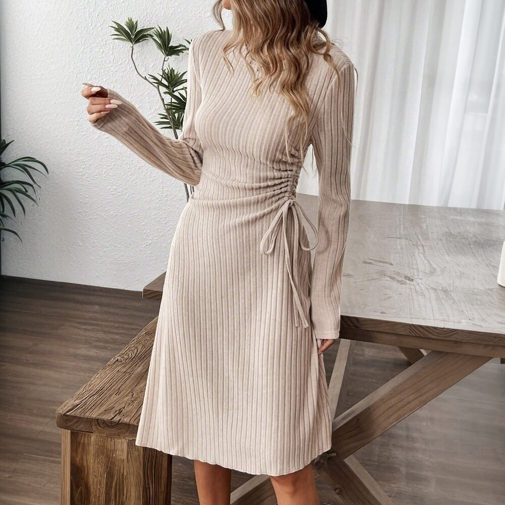Casual Womens Dress Fashionable Slim Fit Versatile Mid Length Spring Summer Collection Wholesale Available