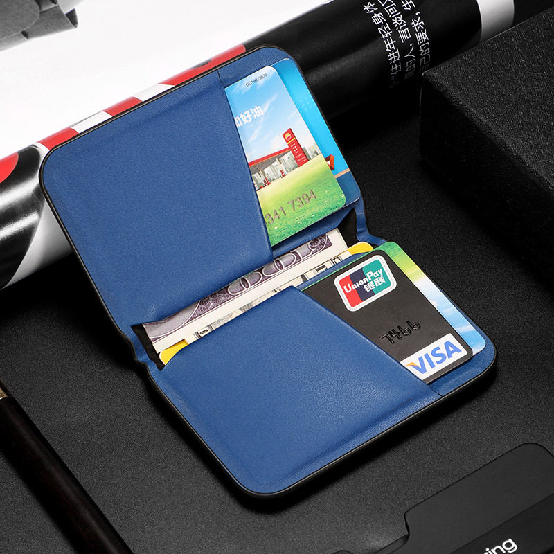 Niubing Magnetic Card Bag Men's Leather ID Bag High-end Multi-card High-end Anti-theft Brush Ultra-thin Card Case