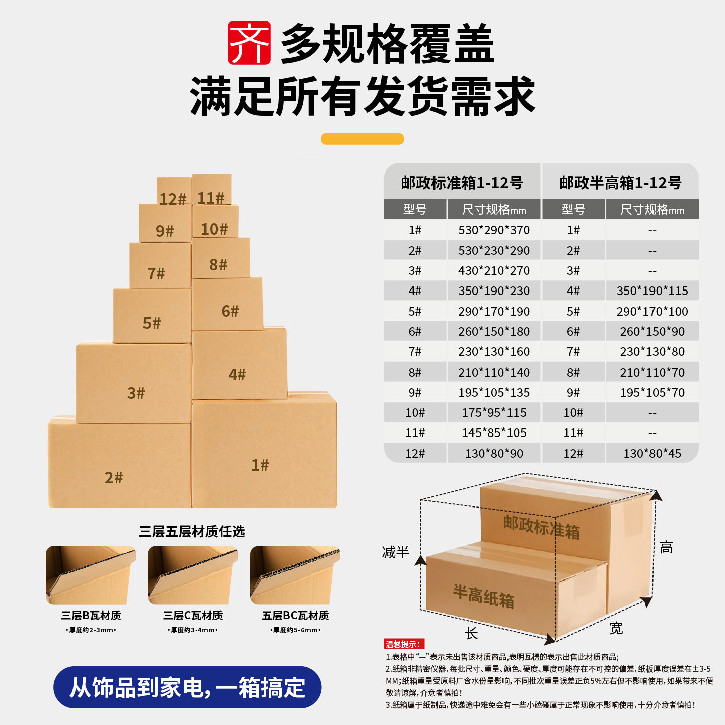 Express Carton Source Half-Height Carton Packaging Carton Wholesale Special Cardboard Packaging