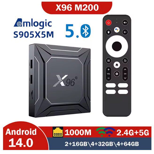 Cross-Border New Set-Top Box X96200 S905X5M Android 14 Gigabit Dual-Band Wifi 4K Playback Tvbox
