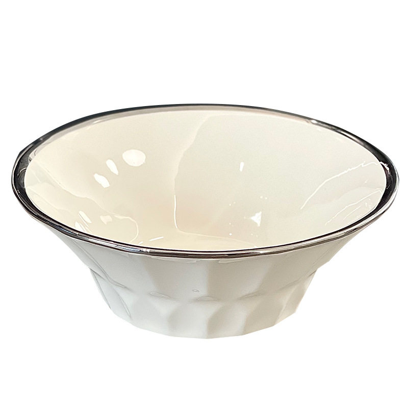 8 Inch Ramen Bowl Household High Temperature Ceramic Bowl Tableware Noodles Large Bowl New Large Soup Bowl Bucket Bowl
