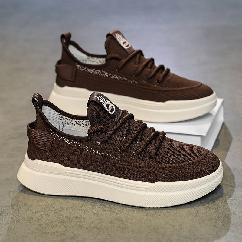 woven mesh men's shoes, fashionable, lightweight, breathable and comfortable sports shoes, soft sole men's casual shoes