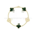Golden green shell diamond bracelet