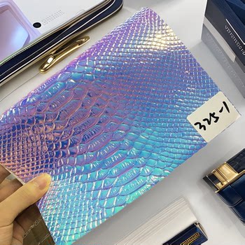 New Laser Iridescent Crocodile Pattern Snake Pattern Pu Leather Handbag Luggage Shoe Material Fabric 0.7-0.8mm