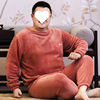 Autumn and Winter Men's Pajamas Plus Fat Plus Coral Velvet Warm Suit Plus Velvet Thickened Couple's Large Size Pajamas for Men