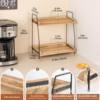 Wooden Two-Layer Storage Rack Office Tea Room Coffee Milk Tea Pot Storage Rack Bathroom Skin Care Products Flatting Rack