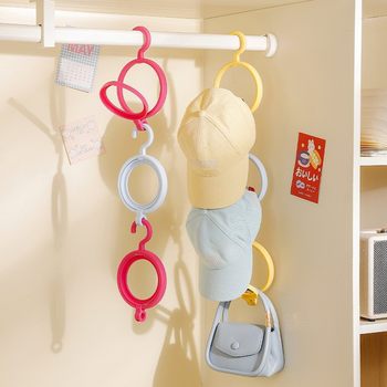 Round Hat and Scarf Hanger Storage and Organization Rack Can Be Combined with Scarf and Coat Hook Behind the Door Wardrobe Storage Clothes Hanger
