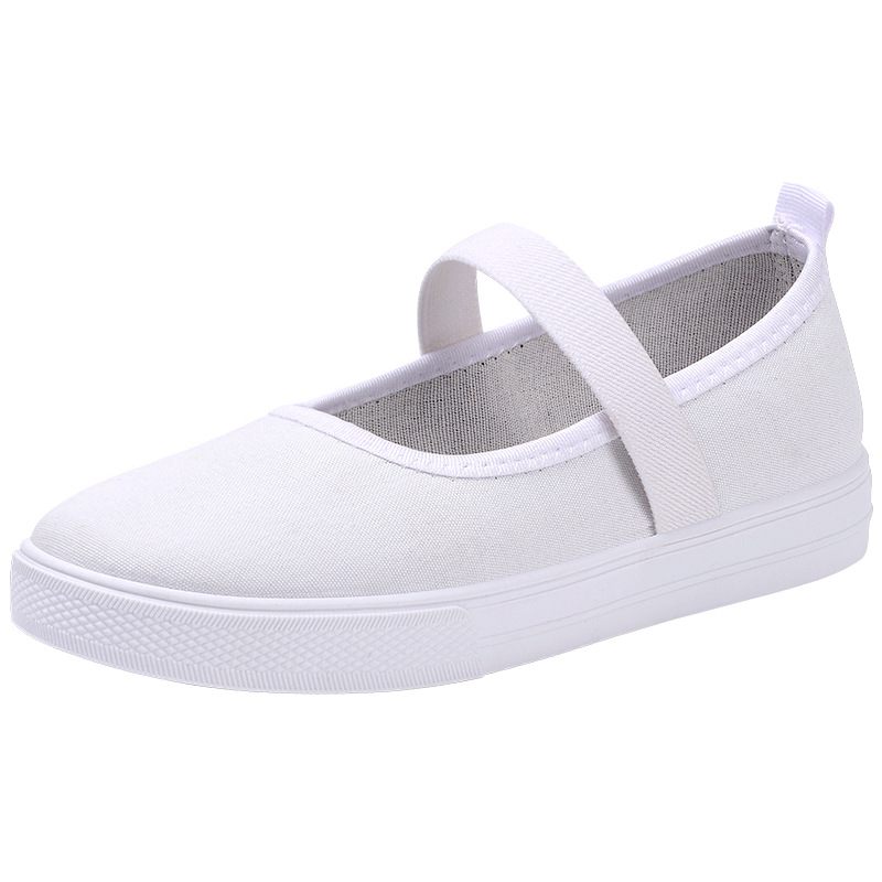 工作鞋护士鞋女小白鞋老北京布鞋防滑平底上班鞋一脚蹬纯色休闲鞋