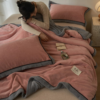 Autumn and Winter Blanket Double-Sided Milk Velvet Nordic Style Functional Blanket Warm and Thickened Bedding Nantong Home Textiles Wholesale
