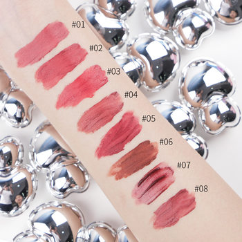 Cross-Border No-Logo Spot Matte Lip Mud Cream Texture Matte Velvet Soft Matte Mud Silky Smooth Color Lip Glaze